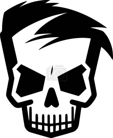 Totenkopf - schwarz-weißes Icon - Vektorillustration