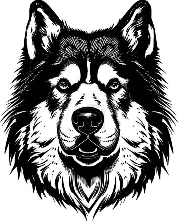 Illustration for Alaskan malamute - minimalist and flat logo - vector illustration - Royalty Free Image