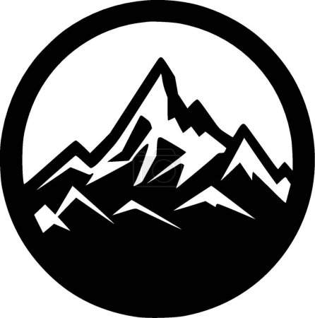Mountains - minimalist and simple silhouette - vector illustration