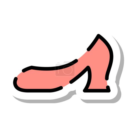 Illustration for Sticker style dotted line icon high heels - Royalty Free Image