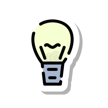 Photo for Sticker style dotted line icon light bulb - Royalty Free Image