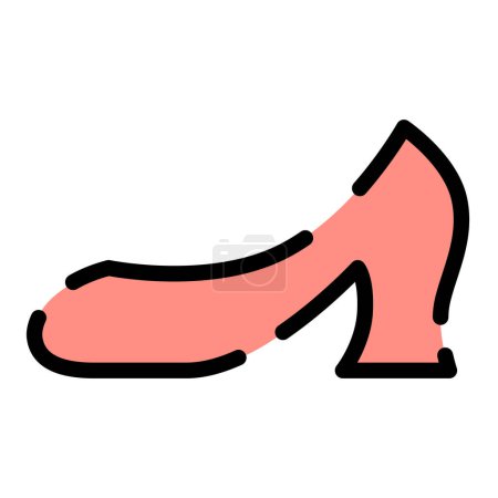 Illustration for Color dotted line icon high heels - Royalty Free Image