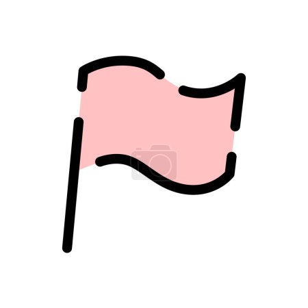 Téléchargez les illustrations : Couleur pointillé drapeau icône de ligne - en licence libre de droit