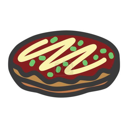 Ilustración de Ilustración de alimentos y bebidas Okonomiyaki - Imagen libre de derechos