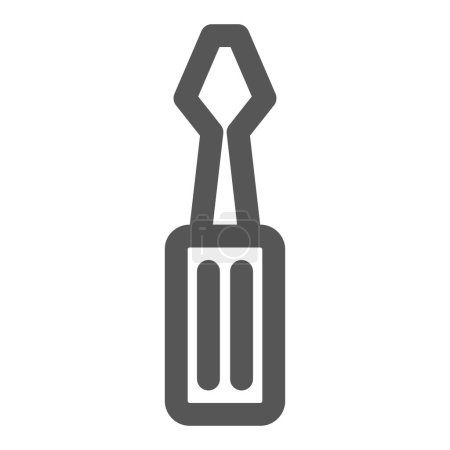 Ilustración de Mini mini destornillador de cabeza plana icono - Imagen libre de derechos