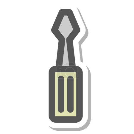 Ilustración de Mini mini destornillador de cabeza plana icono - Imagen libre de derechos