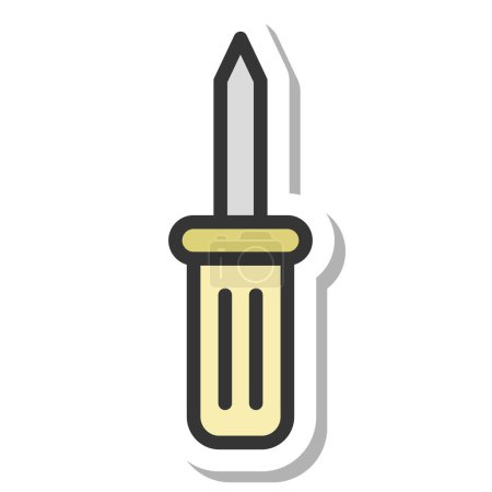 Illustration for Sticker style tool single item icon screwdriver - Royalty Free Image