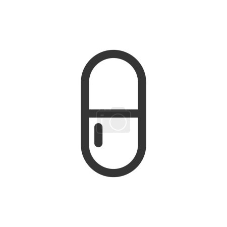 Téléchargez les illustrations : Médical lié à l'icône d'article unique capsule - en licence libre de droit