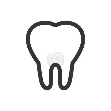 Téléchargez les illustrations : Médical lié à un seul élément dent icône - en licence libre de droit