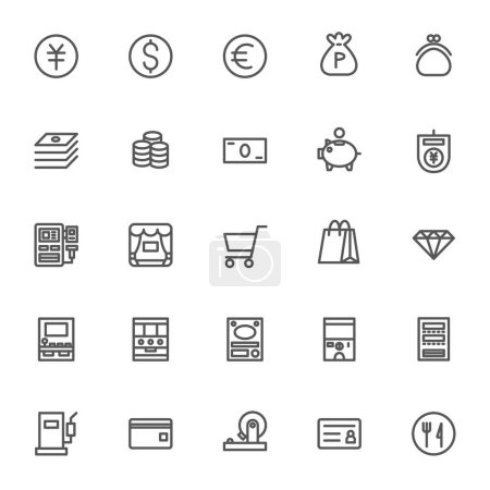 Ilustración de Mini mini juego de iconos de negocio 03 - Imagen libre de derechos