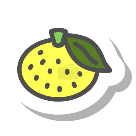 Illustration for Simple fruit single icon Yuzu - Royalty Free Image
