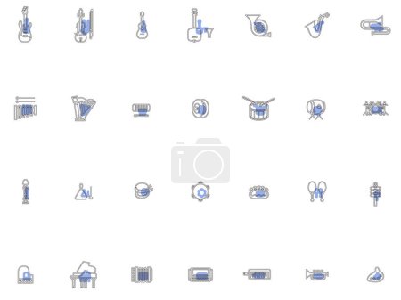 Ilustración de Esquema de instrumentos musicales conjunto de iconos de ilustración - Imagen libre de derechos