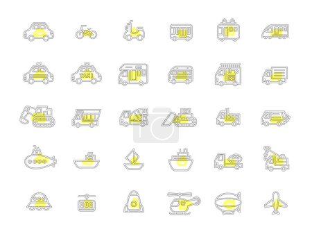 Illustration for Simple vehicle outline icon set - Royalty Free Image