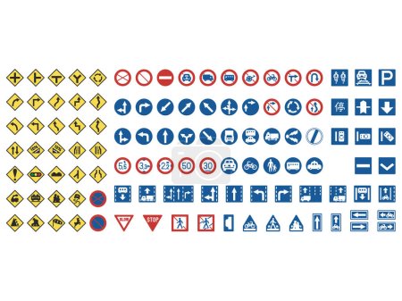 Simple sign color icon set