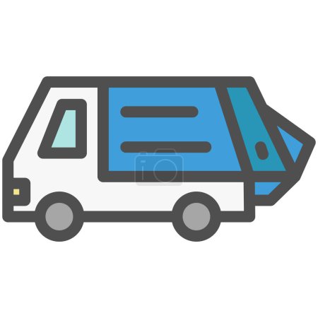 Illustration for Simple vehicle single item icon garbage truck - Royalty Free Image