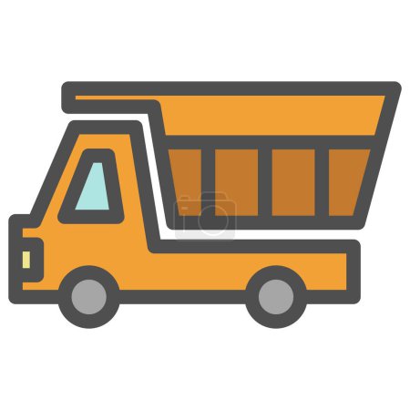 Illustration for Simple vehicle single item icon dump truck - Royalty Free Image