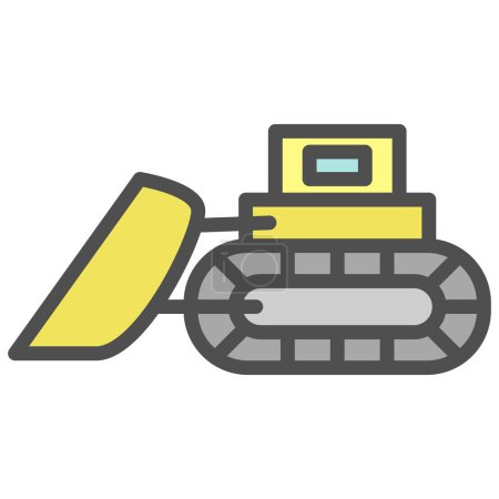Illustration for Simple vehicle single item icon bulldozer - Royalty Free Image