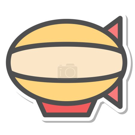 Illustration for Simple vehicle single item icon balloon boat - Royalty Free Image