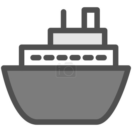 Illustration for Simple vehicle single item icon passenger ship - Royalty Free Image
