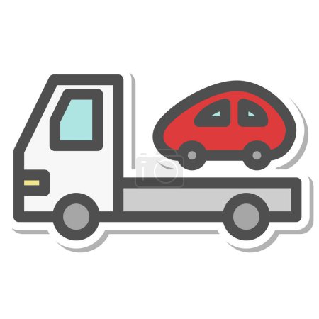 Illustration for Simple vehicle single item icon Tractor - Royalty Free Image