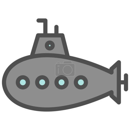 Illustration for Simple vehicle single item icon submarine - Royalty Free Image