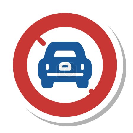 Illustration for Single illustration of a simple sign Road closure for vehicles other than two-wheeled vehicles - Royalty Free Image