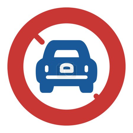 Illustration for Single illustration of a simple sign Road closure for vehicles other than two-wheeled vehicles - Royalty Free Image
