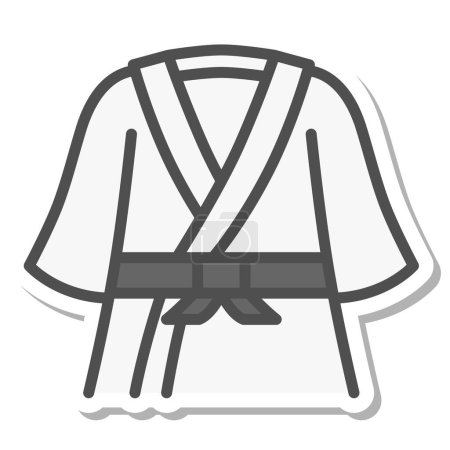 Téléchargez les illustrations : Simple équipement de sport icône d'article unique Judo uniforme - en licence libre de droit
