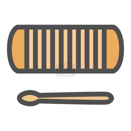 Illustration for Simple musical instrument single icon guiro - Royalty Free Image