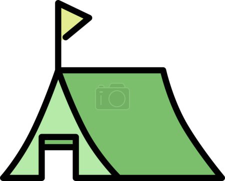 Ilustración de Mini color camping icono tienda - Imagen libre de derechos