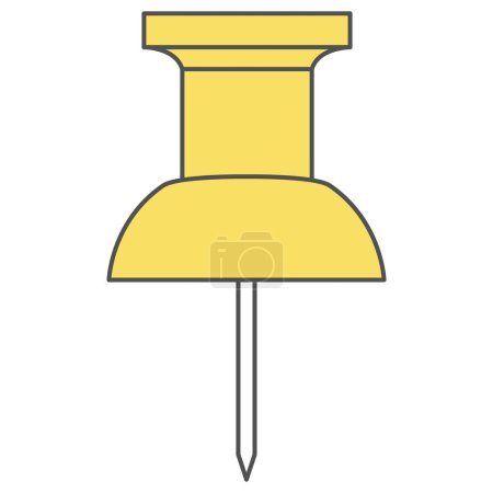 Illustration for Stationery single item illustration icon thumbtack - Royalty Free Image