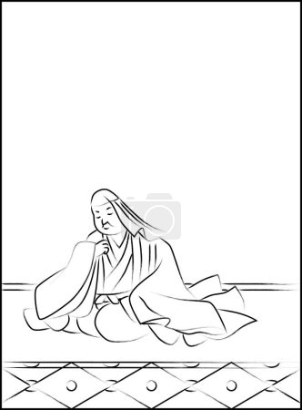 Illustration for Brush-written Hyakunin Isshu Banmaru - Royalty Free Image