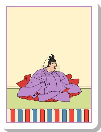 Ilustración de Pegatina escrita por el Emperador Mitsukyo - Imagen libre de derechos