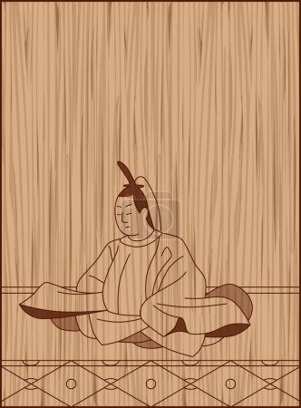 Ilustración de Estilo de talla en madera Hyakunin Isshu por Sadanobu - Imagen libre de derechos