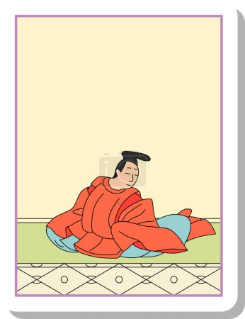 Téléchargez les illustrations : Sticker Hyakunin Isshu par Taira Kanemori - en licence libre de droit