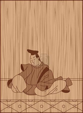 Ilustración de Estilo de talla en madera Hyakunin Isshu by Yoshitada Sone - Imagen libre de derechos