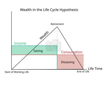 wealth in life cycle hypothesis for times of low income and saving during periods of high income
