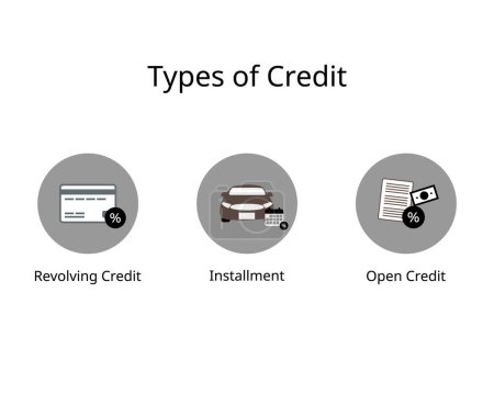 type of credit for revolving credit, installment, open credit