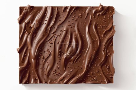 Photo for Chocolate square on a white background, Concept. Food background. A bar of dark chocolate - Royalty Free Image
