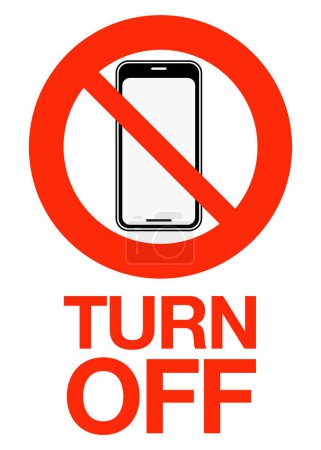 Smartphone use prohibited sign, vector illustration.  No smartphones allowed 