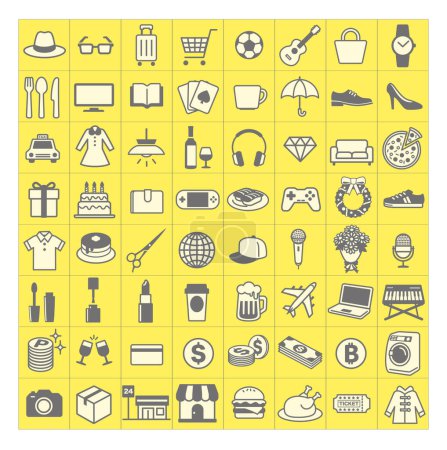 Ilustración de Product of life icon set, vector illustration.simple symbol illustration for online shop - Imagen libre de derechos