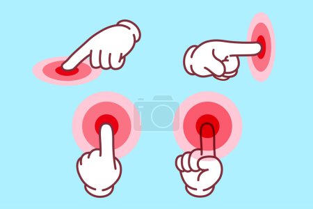 Ilustración de Tap finger icon, vector illustration finger Tapping image icon - Imagen libre de derechos