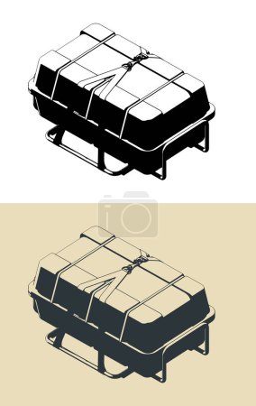 Ilustraciones vectoriales estilizadas del salvavidas