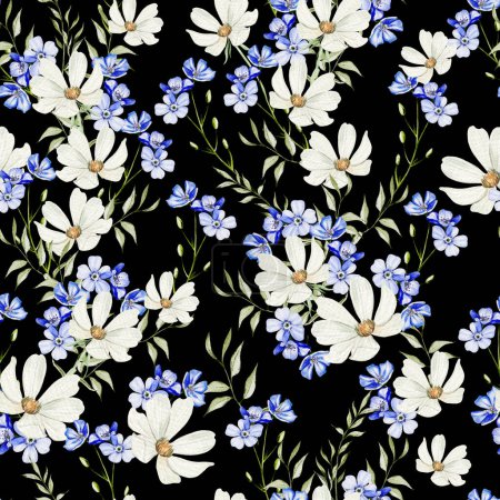 Photo for Watercolor seamless pattern with - Royalty Free Image