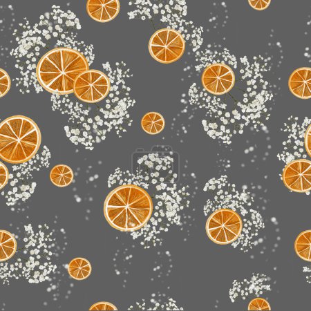 Photo for Watercolor seamless pattern with citrus. Illustration - Royalty Free Image