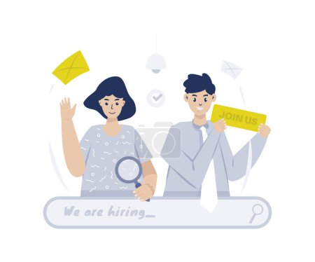 Ilustración de Bienvenida búsqueda de empleo carrera contratación abierta ilustración - Imagen libre de derechos