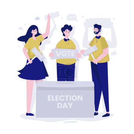 Ilustración de Participar votación electoral día vector ilustración - Imagen libre de derechos