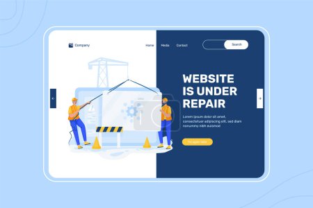 Website under repair illustration on landing page design