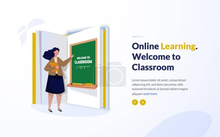 Welcome to classroom online learning illustration design