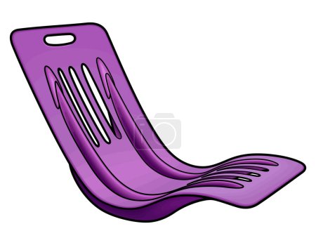 Illustration for Cartoon cute doodle deck chair. Summer beach leisure equipment colorful vector funny illustration. Isolated on white background. - Royalty Free Image
